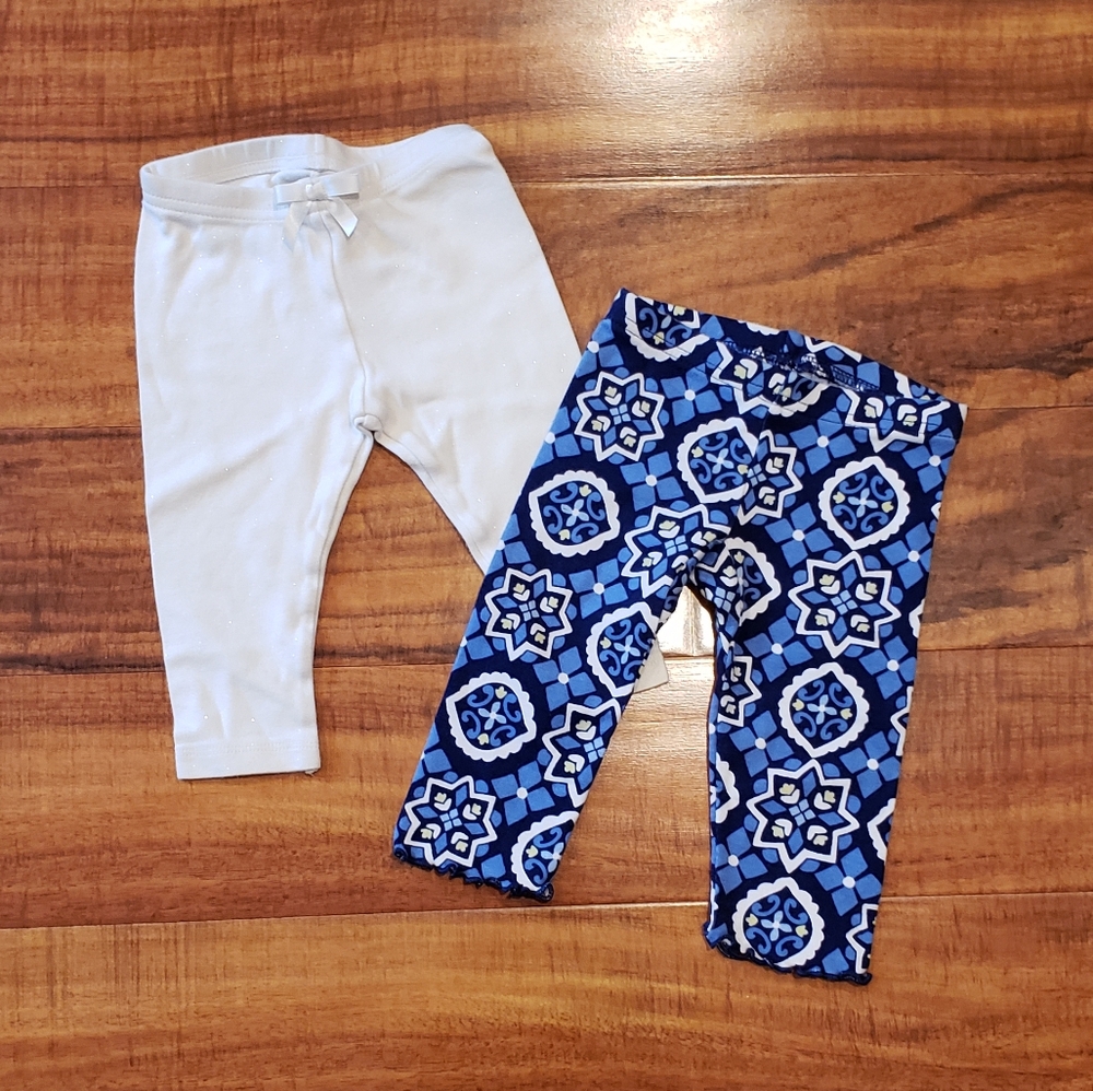 Gymboree EUC 6-12 months two pairs of leggings
